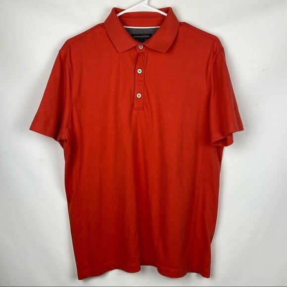 Banana Republic Polo Shirt Mens Large Orange Short Sleeve Casual - Picture 1 of 5